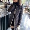Women's Winter Jacket Large Size Thickened Office Warm Coat Diamond Check Jacket