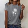 Женская модная повседневная футболка с коротким рукавом и круглым вырезом с принтом, топ