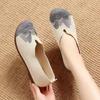 Shoes Women's Spring New Landscape Embroidered Shoes Round Head Soft Sole Comfortable One-pedal Middle-aged Mother Shoes