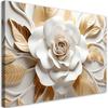 Canvas Print, AI White Gold Flower 3D