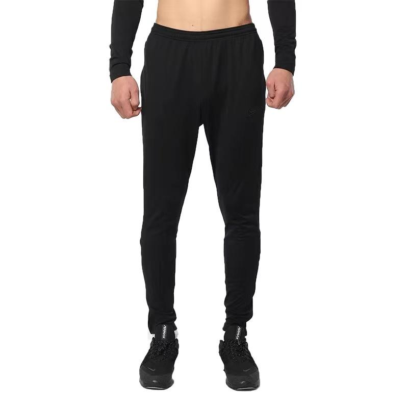 Nike Однотонные трикотажные спортивные повседневные брюки с эластичными манжетами, мужские низы, черные 905237-010