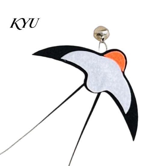 Flying Bird Cat Toy Interactive Swallow Toy, Feather Wand with Bell, for Indoor Cats Hunting Instinct Exercise and Play Bell