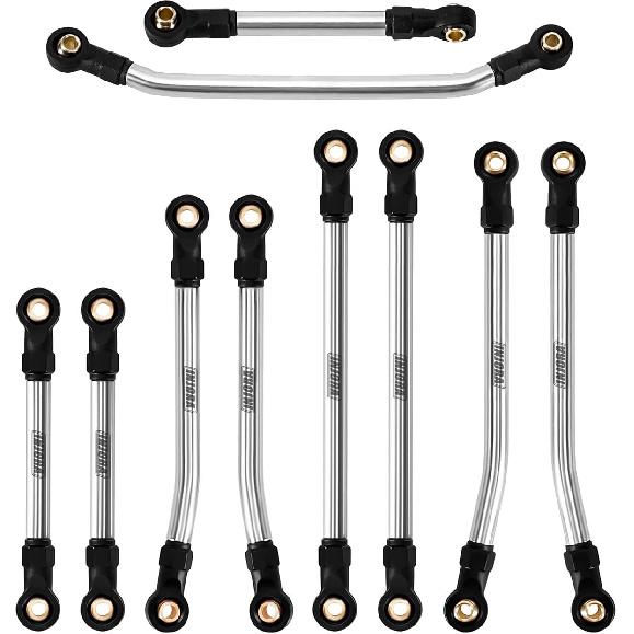 INJORA Stainless Steel Steering Links and High Clearance Links for Redcat Ascent-18 1/18 RC Crawler Upgrade