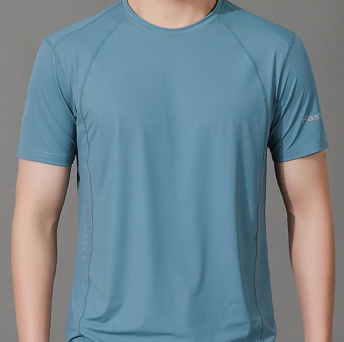 Футболка размера плюс с короткими рукавами из ледяного шелка для мужской быстросохнущей одежды, летний дышащий эластичный костюм для фитнеса, верхняя спортивная футболка для бега