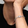 Silver Bracelet with Heart-shaped Clasp 17 Cm