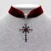 Готический винтажный стиль бархат цепочка кулон распятие чокер регулируемая длина бархатная шейная цепочка Хэллоуин украшения