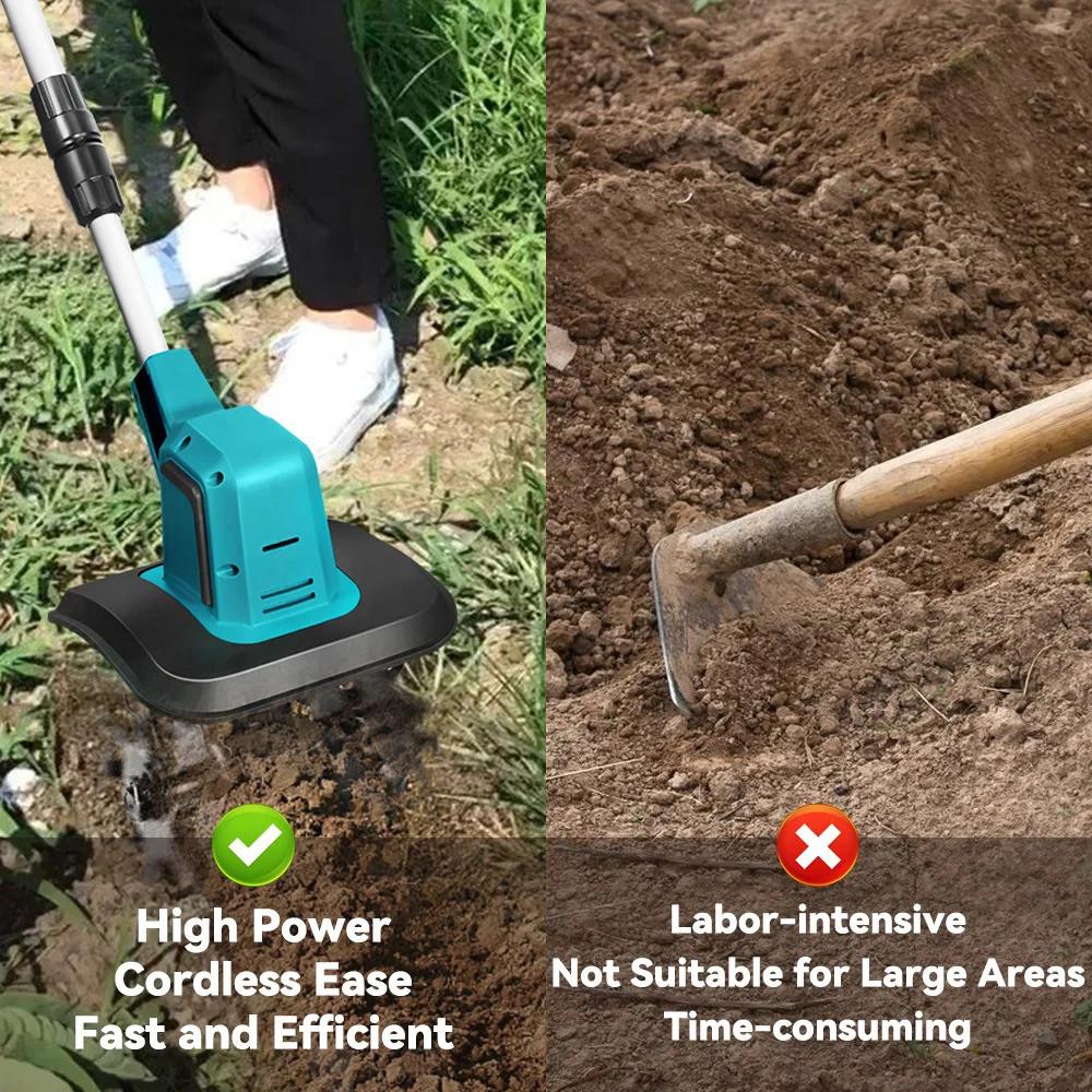 1500W Brushless Electric Garden Tiller Height Adjustable Rototiller Garden Lawn Trimmer Soil Cultivation Power Tool