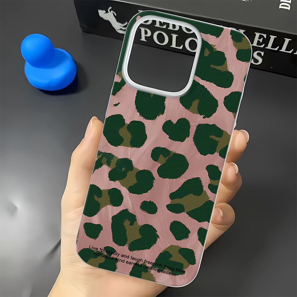 Розовый прозрачный чехол для телефона с леопардовым принтом для iPhone 17 17Air 16 11 13 12 14 15 Pro Max Plus Ударопрочный силиконовый чехол Funda