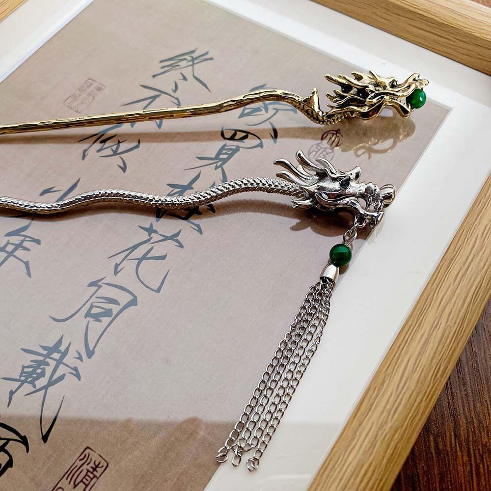 Волнообразная форма дракона палочка для волос головной убор китайский стиль заколка для волос мода ханьфу кисточка шпилька повседневная