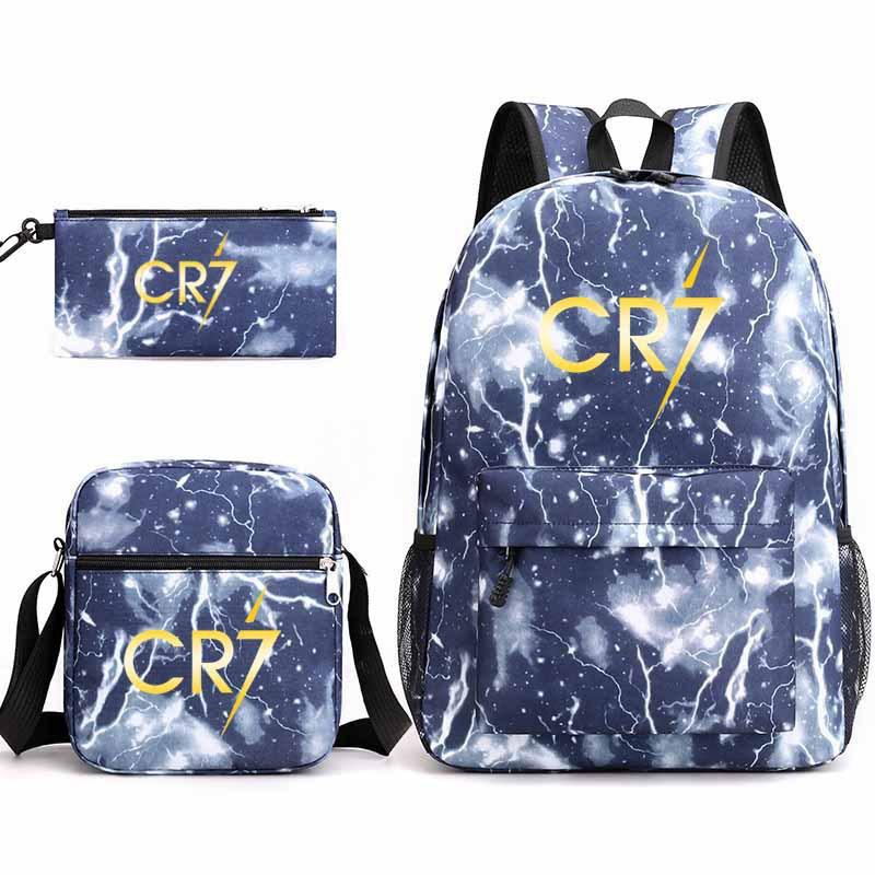 Youth Fashion Backpack Shoulder Bag Pencil Case Children'S Student School Bag 3-Piece Set