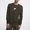 Nike Мужская футболка с длинным рукавом и логотипом Оливковая CI6215-355