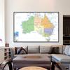 English Map Australia Map Administrative Map Wall Decor Background Living Home Study Studio Supplies Decorative Hanging Picture