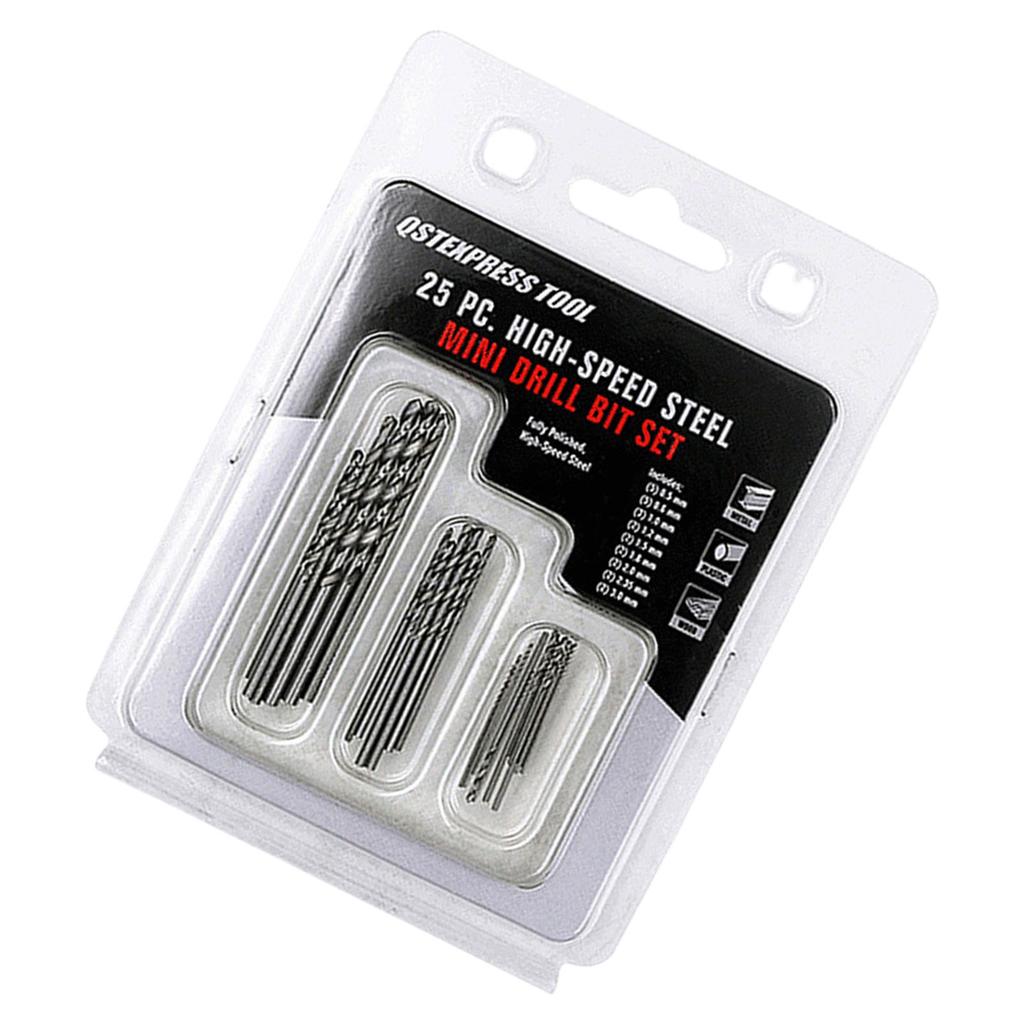 20/25Pcs Mini Twist Drill Bit Set with Plastic Box for Precisions Crafts Jewelry Making and Watch Repair Hole Drill Tool