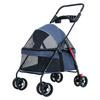 AOVOCO 4-Wheel Dog Buggy, Lightweight, for Small and Medium Dogs, Includes Dog Cart Bag, Compact Dog Cart for Dogs and Cats, Blue