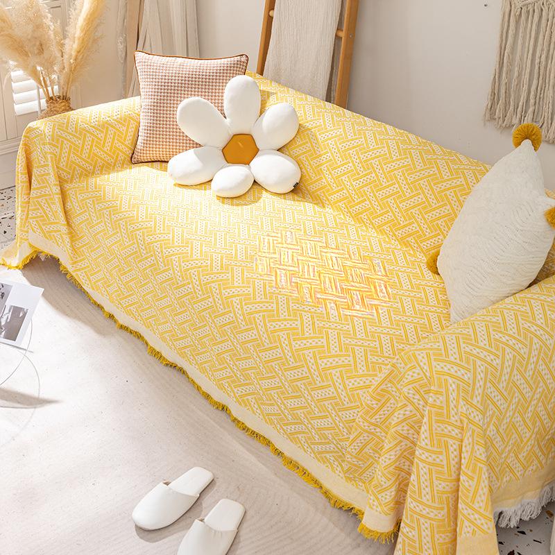 Хлопково-льняное диванное полотенце в скандинавском стиле, не царапающаяся подушка, чехол для дивана, ткань, полностью покрытый универсальный коврик для дивана, одеяло для кемпинга на открытом воздухе