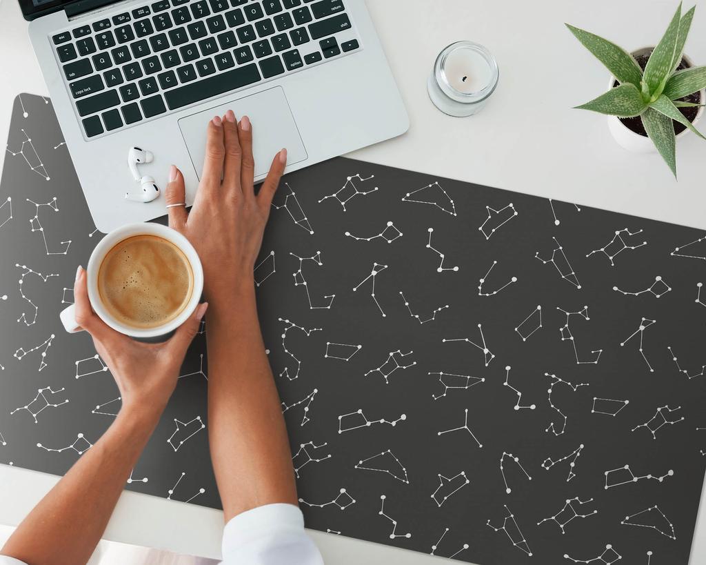 Protective Decorative Mat for Office Table Constellations Pattern 100x50 cm
