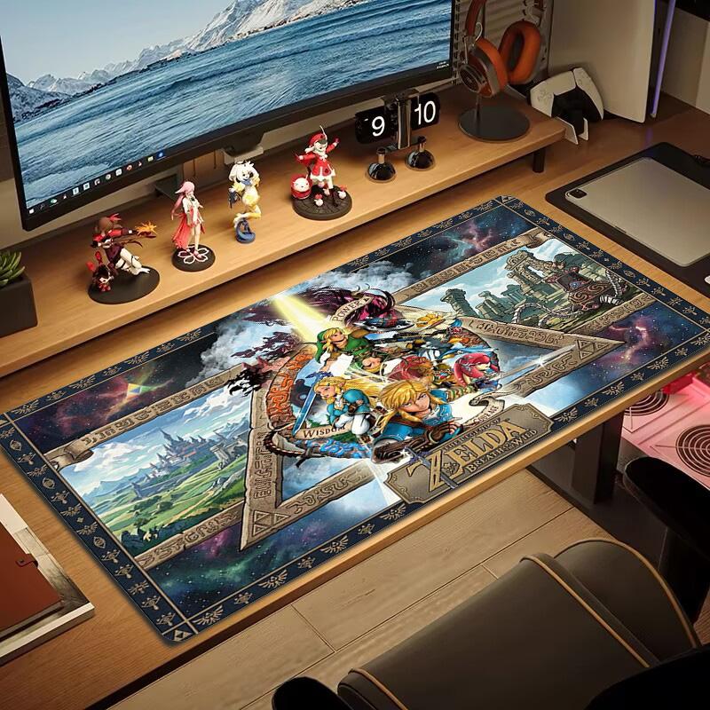 Legend Zelda Color Mouse Pad Large Gaming Table Cushion Non-slip Laptop Tablet Big Mousepad XXL Mat Mini PC Playmat With Lock edge
