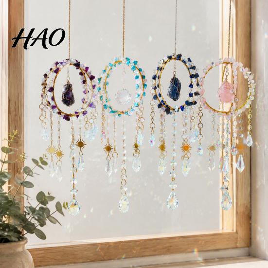 Stylish Home Accents Crystal Suncatcher Hanging, Ball Prism Rainbow Maker Pendant Elegant Indoor Wall Art for Garden Patio Backyard Car Outdoor Decor