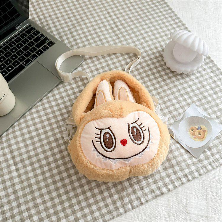 Labubu Cartoon Plush Crossbody Bag - Cute Handbag for Kids & Friends