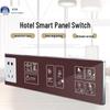 Brushed Metal Hotel Smart Panel: Temperature Control, Dimming Switch & Five-hole Socket