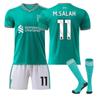 Подростки Дети Взрослые Индивидуальное Имя Футбольные Комплекты 25/26 Ливерпуль 2-й Выездной #11 М.Салах Спортивный Тренировочный Комплект Джерси с Носками