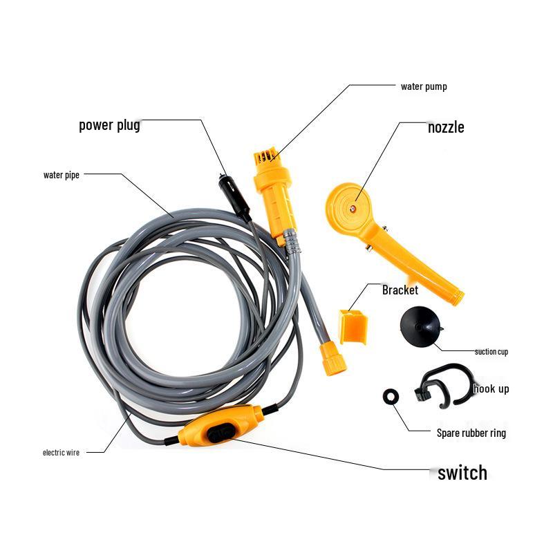 12V Портативная автомобильная душевая лейка для кемпинга на открытом воздухе