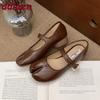Fashion Female Low Heel Footwear Shallow Women Mary Janes Shoes 2025 New Luxury Buckle Strap Fashion Strange Toe Ladies Heeled Shoes