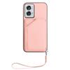 For Motorola Edge 50 Fusion 5G Case Card Holder Kickstand Skin-Touch Phone Cover with Wrist Strap