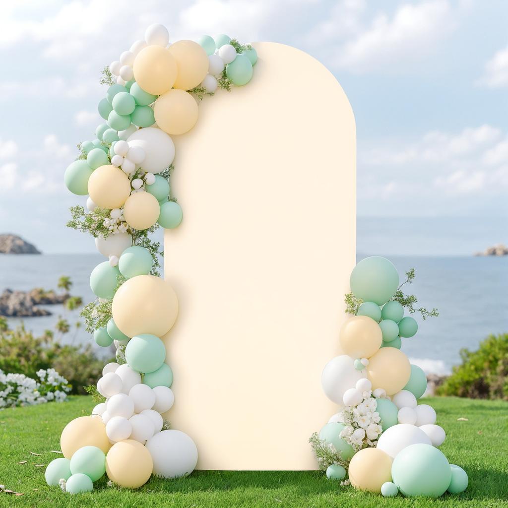Wedding Arch Cover Spandex Fitted Stand Covers Round Top Backdrop for Birthday Party Ceremony Wedding Decoration Baby Shower