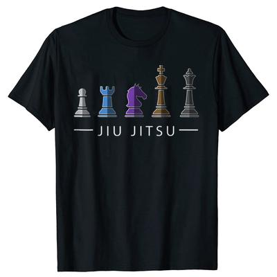 Смешные футболки с принтом Бразильского джиу-джитсу (BJJ) Шахматный Боец Пояс Футболка Мужская Женская Мода Повседневная Футболка 100% Хлопок Свободная Оверсайз Футболка