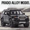 1:32 Prado SUV Car Model Toy Alloy Die-casting Back 6 Doors Can Be Opened Sound and Light Off-road Vehicle Children Boy Gift Collection