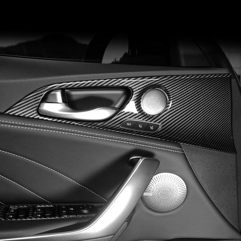 LHD/RHD For Kia Stinger 2018- Carbon Fiber Inner Door Window Lift Button Switch Panel Cover Trim Accessories