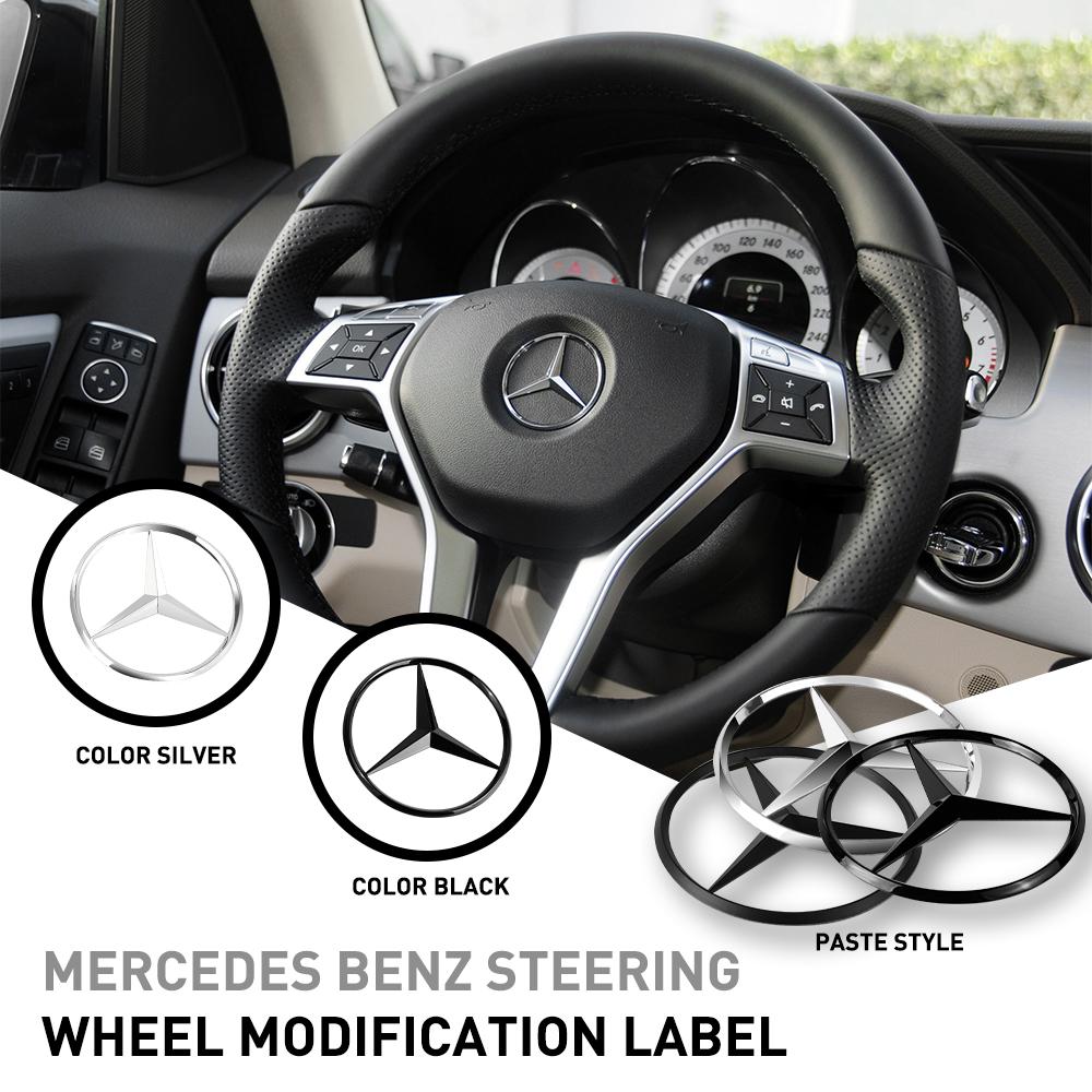 CRL1 CCB Car Steering Wheel Center Emblem Logo Sticker Mercedes Benz A B C R G Class AMG W211 W204 W210 W251 GLB EQC A200 GLK W168