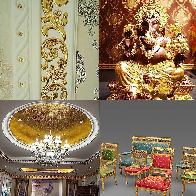 100 Sheets Imitation Gold Silver Foil Paper Leaf Gilding DIY Art Craft Paper Birthday Party Wedding Decorations