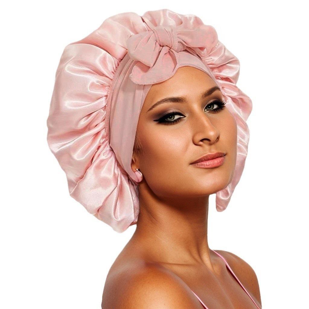 Wide Band Satin Bonnet, Silk-Like Hair Scarf for Women, Soft Sleep Cap for Curly & Frizzy Hair