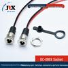 DC-099 Copper Power Socket with Threaded Cap & Wire Nut, 5.5*2.5 mm.
