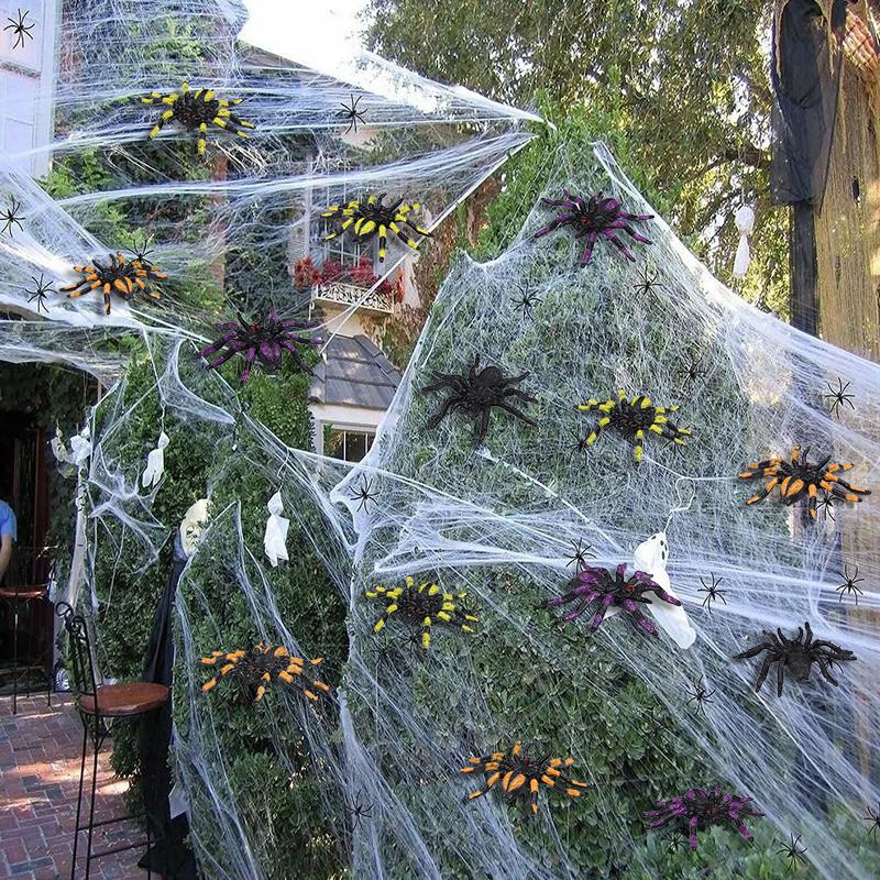 5 шт. Реалистичные пластиковые пауки Счастливая Хэллоуинская вечеринка Паутина Домашнее украшение Детские игрушки для розыгрышей Реквизит для ужасов Дом с привидениями