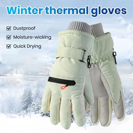 Thermal Ski Gloves Men And Women Windproof Winter Cycling Gloves with Non-Slip Palm Waterproof Full Finger Touch Screen Gloves for Hiking Snowboarding