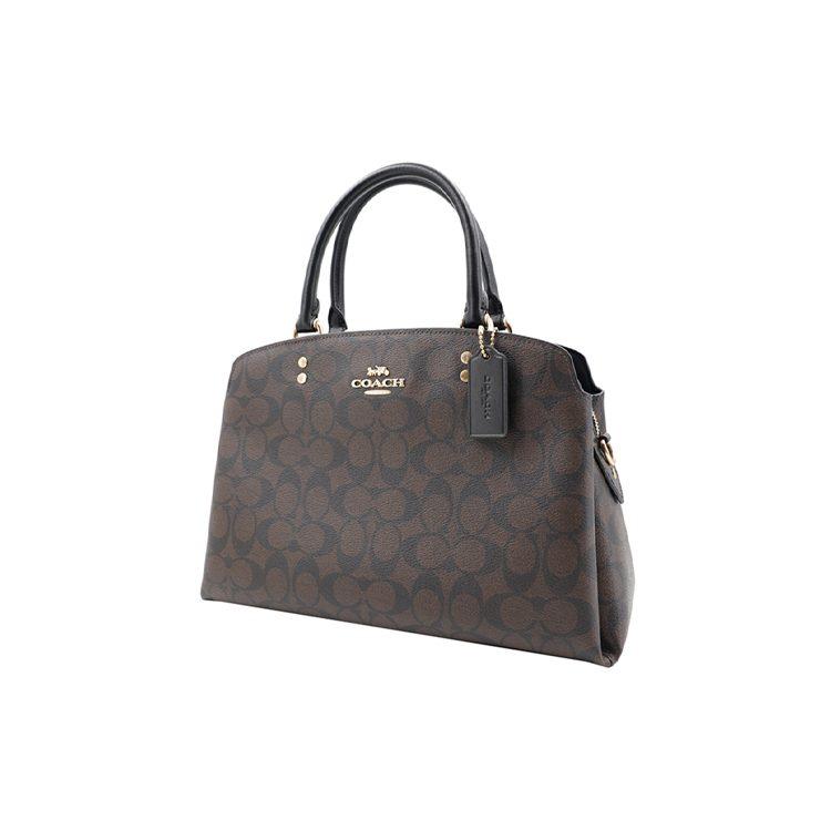 COACH Lillie PVC Shoulder Bag, Crossbody Bag, Handbag Women's Dark Brown 91495-IMAA8