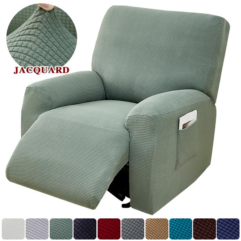 4 Pcs Jacquard Recliner Sofa Cover Stretch Functional Lazy Boy Relax Armchair Cover Couch Cover Furniture Protector Anti-Dust