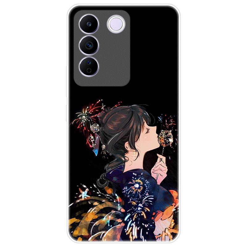 For Vivo V27e V 27e Case Soft Silicone Back Cover Cartoon Phone Case Diversification