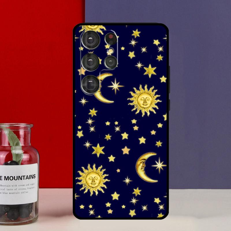 Винтажный чехол Луна и Солнце Звезды для Samsung Galaxy S25 Ultra S9 S10 S20 S21 FE S22 S23 Plus S24 Ultra