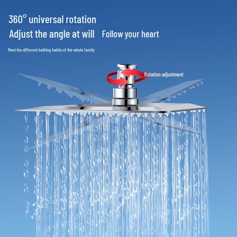 Larsd AL8073 304 Stainless Steel Square Ultra-Thin Shower Head