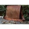 Leather Messenger Bag Computer Distressed Brown Satchel Briefcase Manly Men