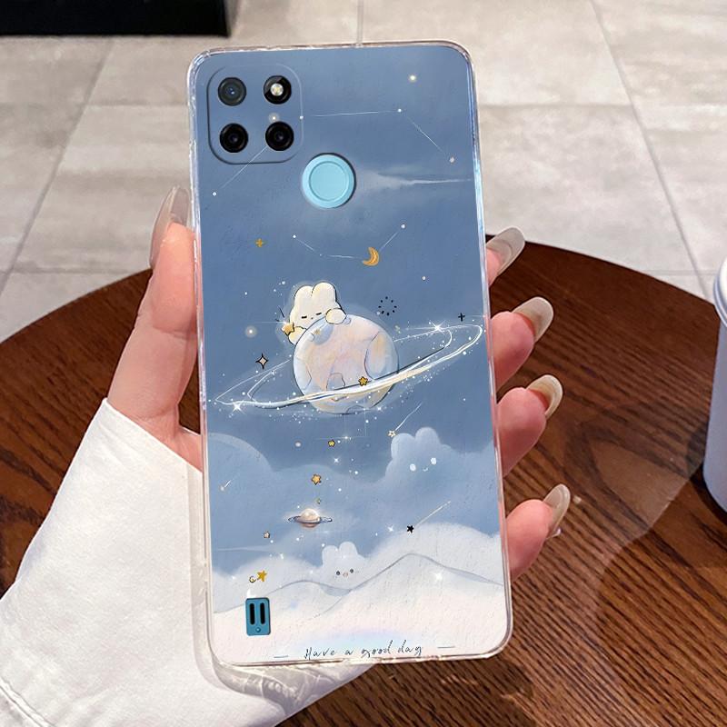 Чехол для Realme C21Y C25Y C21 Чехол Эстетичный Модный Милый Кот Прозрачный Силикон Мягкий ТПУ Задняя Крышка RMX3261 RMX3265 RMX3201