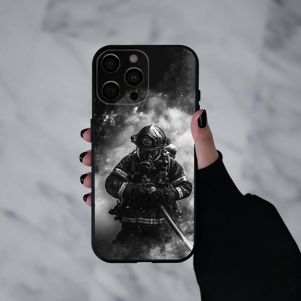 Пожар Пожарный Чехол для Телефона Для iPhone 17pro, 16,15,14,13,12,11 X XR Plus, Другие Мягкий Черный Чехол