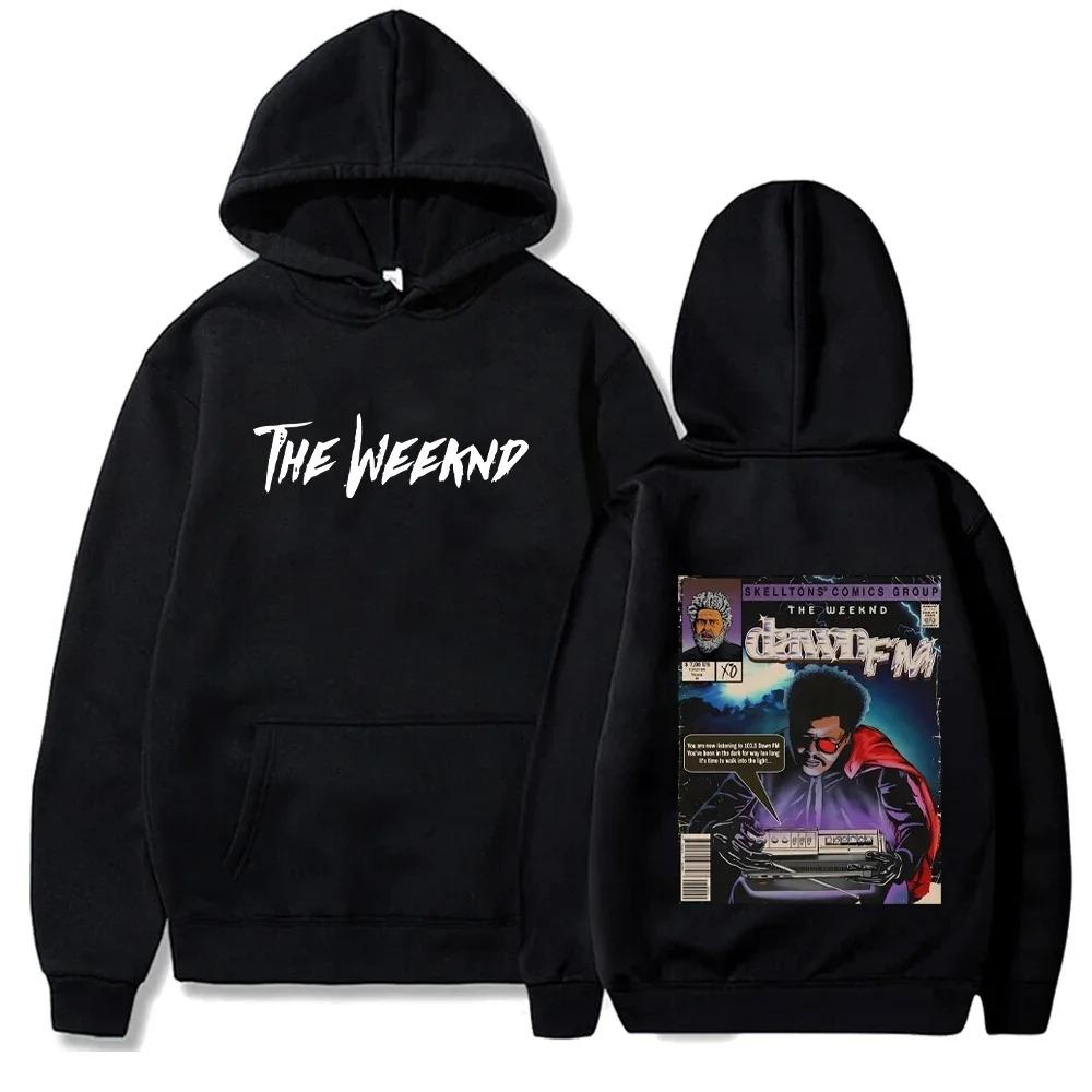 Флисовые толстовки Weeknd Повседневные свободные худи Оверсайз худи The Weeknd Уличная одежда Лонгслив Унисекс С принтом