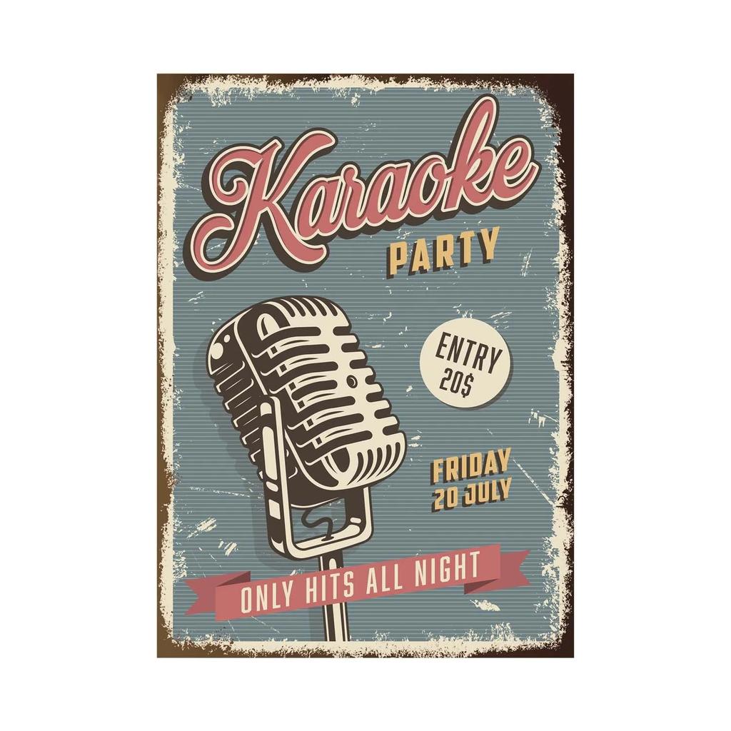 Vintage Tin Signs Decor Rock Music Metal Posters Retro Guitar Rock Party Metal Plates Room Wall Art for Bar Pub Club