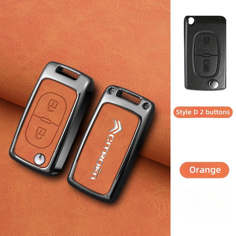 ALC1 Zinc Alloy Leather Car Key Case Cover For Citroen C1 C2 C3 C4 C5 C6 C4L Berlingo Picasso Jumpy Nemo Aircross Sega C5 X Accessori