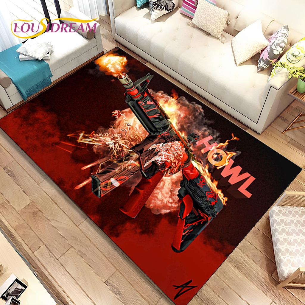 CS, USP, AK, M4, AWP, коврик для винтовки, пистолета, пистолета, ковер для дома, гостиной, спальни, дивана, коврик для двери, декор, нескользящий напольный коврик